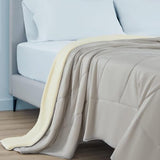 SLEEP ZONE Cooling Comforter for Hot Sleeper Full/Queen Size - Super Soft & Breathable Double-Sided Quilt Summer Blanket, Machine Washable Lightweight Duvet Insert (Grey+Yellow, Full/Queen) SLEEP ZONE