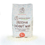 American Soy Organics Freedom Coconut Soy Wax Beads for Candle Making - Natural Candle Making Supplies - Paraffin-Free,Beeswax-Free Coconut Candle Wax for Container Candles,Tealights, Wax Melts 5 lbs American Soy Organics