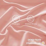 Yibeizi Twin Sheets Set, Pink Cooling Hypoallergenic Microfiber Single Bed Sheets, Soft Oeko-Tex Extra Deep Pocket Sheets & Pillowcases Wrinkle Free Bedsheets Yibeizi