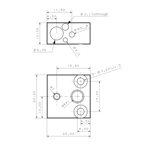 Updated High Temperature CR-10 Plated Copper Heater Block for MK8 Extruder Creality All Metal Hotend Ender3 V2 Ender 3 pro Ender 5 Pro Plus CR10 S4 S5 3D Printer (Copper) POLISI3D