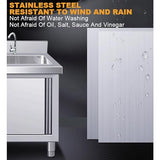 Kitchen Cabinet with Sink Laundry Sink with Cabinet Freestanding Utility Sink with Faucet Outdoor Stainless Steel Sink with Workbench and Storage Cabinet for Restaurant Laundry Room.(120x60x80cm) YHQYCGS