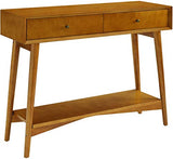 Crosley Furniture Landon Sofa Console Table with Drawers and Shelf for Hall, Entryway, or Living Room, Acorn Crosley Furniture