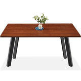 Best Choice Products Extendable Dining Table 47 to 63in Modern Large Expanding Kitchen Table up to 6 People w/Leaf Extension, 2 Locks, 132lb Capacity - Brown Best Choice Products