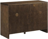 Crosley Furniture Kenji Media Console, Record Player Stand with Vinyl Storage, Modern Home Organizer, Dark Brown Crosley Furniture