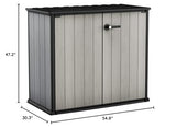 Keter Patio Store 4.6 x 4.0 ft. Resin Outdoor Storage Shed with Paintable and Drillable Walls for Customization-Perfect for Yard Tools and Pool Toys, Grey Keter