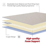 MAXYOYO Japanese Floor Futon Queen Size, Thicken Tatami Mat Sleeping Pad Foldable Roll Up Mattress Trifold Pad Guest Bed, Off White MAXYOYO