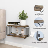 MXCSE Floating Nightstand Shelves, Modern Night Stand for Bedroom, Wood Floating Shelf for Wall, Nightstand Bedside Table, Mid Century Wall Shelves for Living Room, Bedroom (1, Brown) MXCSE