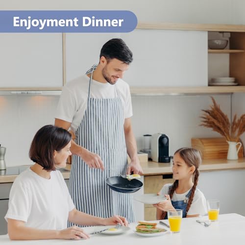 JUFU Dining Table Set for 10, 79'' Dining Table for 8-10 People with Faux Marble Tabletop and Sturdy Leg, White Rectangle Dining Room Table Set for 10 with White PU Chairs, Perfect for Dining Room JUFU