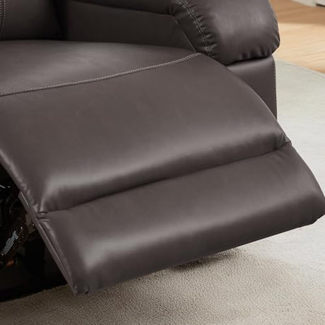 SITJOY Pet Friendly Leather Power Recliner Chair, Zero Wall Hugger RV Recliners with Power Headrest, Charging Ports, Side Pockets, Down-Filled, Scratch Resistant Waterproof Faux Leather in Dark Brown SITJOY