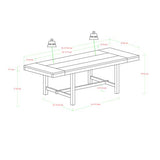 Walker Edison Rustic Farmhouse Wood Distressed Dining Room Table with Expandable Leaf Kitchen Table Set Dining Chairs, 60 Inch, 6-8 Person, Oak Brown Walker Edison