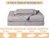ZPECC Toddler Bedding Set - 4 Piece Hypoallergenic Baby Crib Bedding Set for Boys and Girls, Includes Toddler Comforter, Flat Sheet, Fitted Sheet and Pillowcase, Ashes of Roses ZPECC