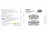 Yazoni Corner Shower Caddy, Adhesive Shower Shelves No Drilling [2-Pack], Rustproof Stainless Steel Bathroom Shower Organizer Wall Mounted with 8 Hooks (Black) Yazoni