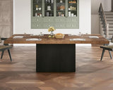 HSH 78” Dinner Table for 6 to 8, Large Wood Rectangular Dining Table, Rustic Kitchen Table only with Black Strong Base, Industrial Dining Room Table for Home Gathering Office, Rustic Brown, 78.74 in HSH