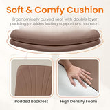 NEO Chair Criss Cross Chair with Wheels Armless Cross Legged Office Desk Wide Comfy Vanity Makeup Chair Adjustable Swivel Rolling Computer for Home Office PU Leather (Brown) NEO CHAIR