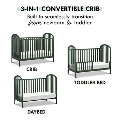 DaVinci, Beau 3-in-1 Convertible Crib in Forest Green, Greenguard Gold Certified - WoodArtSupply