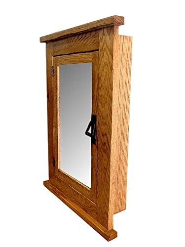 Solid Oak Mission Recessed Medicine Cabinet/Solid Wood & Handmade - WoodArtSupply