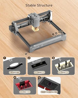 Artilume U1 Laser Engraver & Cutter Machine with 200x150mm Area,LightBurn Compatible,7000mW 0.01mm Precision for Wood Metal Acrylic Leather,with WiFi & APP, Ideal for DIY Crafts & Small Business Artilume