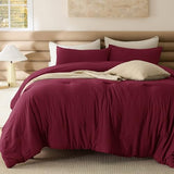 Bedsure Twin/Twin XL Comforter Set, Dark Red Soft Prewashed Bedding for All Seasons, 2 Pieces GentleSoft™ Bed Set, 1 Lightweight Comforter (68"x88") and 1 Pillowcase (20"x26") Bedsure