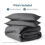 Bare Home Bedding Duvet Cover Queen Size - Premium 1800 Super Soft Duvet Covers Collection - Lightweight, Cooling Duvet Cover - Soft Breathable Bedding (Queen, Grey) Bare Home