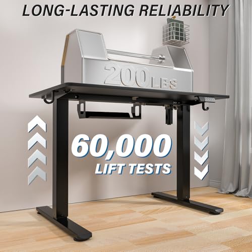Kingant Standing Desk Height Adjustable Small Electric Stand Up Desks [35 x 20 Inch] - Ergonomic Sit Stand Desk Rising Desks for Home Office Computer Desk Stand Desk Workstation Kingant
