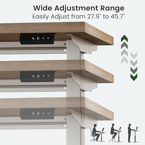 ModernMate Electric Standing Desk with 3-Drawer Bookcase, Adjustable Height Executive Desk, Home Office Workstation with A Engineered Wood 1.18" Solid Desktop, 71'' Corner Bookshelf, White Walnut ModernMate