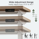 ModernMate Electric Standing Desk with 3-Drawer Bookcase, Adjustable Height Executive Desk, Home Office Workstation with A Engineered Wood 1.18" Solid Desktop, 71'' Corner Bookshelf, White Walnut ModernMate