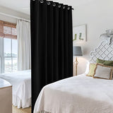 RYB HOME Blackout Thermal Insulated Blind Curtains, Noise Reduce Barrier for Nursery, Portable Curtain for Sliding Glass Door/Storage/Space Room Divider, 7 ft Tall x 8.3 ft Wide, Black, 1 Panel RYB HOME