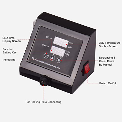 ENPAP Heat Press 15x15 Inch 8 in 1 Heat Press Machine 360-Degree Swing Away Digital T Shirt Press Machine Multifunction Sublimation Combo for T Shirts Mugs Hat Plate Cap Bottle ENPAP