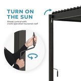 MIRADOR 80S Louvered Pergola 10' x 20', Modern Style with Adjustable Louvers and Integrated Drainage System for Deck Garden Yard, Easy Installation, Plus Size, Charcoal MIRADOR