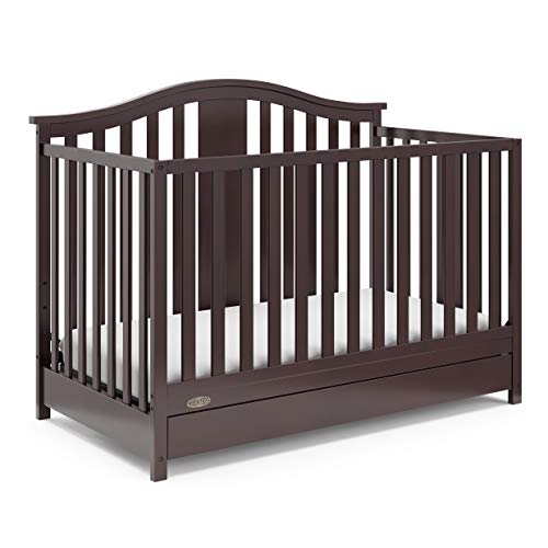 Graco Solano 4-in-1 Convertible Crib with Drawer (Espresso) – GREENGUARD Gold Certified, Crib with Drawer Combo, Includes Full-Size Nursery Storage - WoodArtSupply