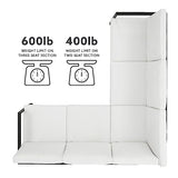 Linon Greyton Black Aluminum Frame Outdoor Sectional with White Removable Cushions Linon