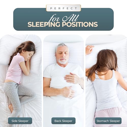 Utopia Bedding Bed Pillows for Sleeping Queen Size (White), Set of 2, Down Alternative Pillow for Sleeping, Cooling Hotel Quality Pillow Set for Back, Stomach or Side Sleepers Utopia Bedding