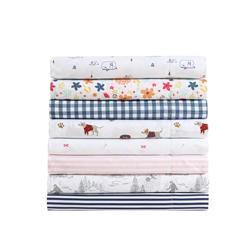 Eddie Bauer Kids - Twin Sheets, Stain-Resistant Toddler Bedding with Matching Sham(s), Super Soft, Ideal Boy Room Essentials (Vivid Stripe Blue, Twin) Eddie Bauer