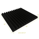 52 Pack Black red 1" x 12" x 12" Acoustic Wedge Studio Foam Sound Absorption Wall Panels XIN&LOG