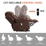 BOSMILLER Power Lift Recliner Chair with Massage and Heat for Elderly, Electric Recliner Single Sofa with Two Cup Holders, Extended Footrest, Side Pocket and USB Charge Port for Living Room