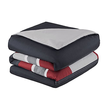 Comfort Spaces Casual Comforter Set Sporty Design, Vibrant Color, Active Lifestyle Boys Bedroom Décor, All Season Soft Microfiber Bedding Set, Decorative Pillow, Sham Black/Red Twin/Twin XL 3 Piece Comfort Spaces