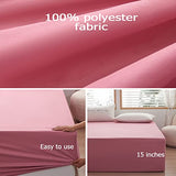 Bedding Twin Size Fitted Sheet Only - Deep Pocket - Fits 15inches Bed Matress Sheet- Bottom Sheet - Soft and Microfiber-Easy Care - Lotus Root Starch rushrushlulu