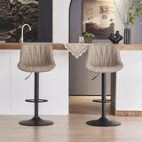 YOUNIKE Bar Stools Set of 2 for Kitchen Island, Khaki Swivel Tall Barstools, Adjustable Bar Stool with Back, Faux Leather Padded Bar Chairs, Modern Counter Height Stools with 300LBS Support YOUNIKE