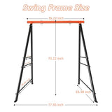 Swing Stand Frame, 550lbs Weight Capacity Swing Stand, Heavy Duty A-Frame Swing, Single Swing Frame for Yoga Hammock Saucer Baby Porch Swing(Swing NOT Included),Orange Fruyyzl