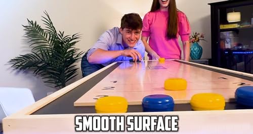 6-Foot Premium Shuffleboard Table w/Folding Legs - Wood Grain Edition PARTYPONG