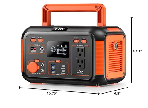 EBL Portable Power Station 300W(Peak 600W), 269.36Wh Lithium Battery Camping Solar Generator for Outdoor and Indoor Emergency Use - WoodArtSupply