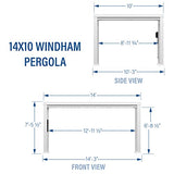 Backyard Discovery 14x10 Windham White Galvanized Steel Pergola w/Sail Shade Soft Canopy, Withstand Winds up to 100 MPH, Rust Resistant, Steel Anchoring Plates, Easy Assembly, USB, Electrical Outlets Backyard Discovery
