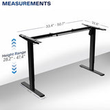 VIVO Electric Stand Up Desk Frame Workstation, Frame Only with 220 lbs Capacity, Brushless Motor Standing Height Adjustable Legs with Memory Controller, Black, DESK-V100EBY VIVO
