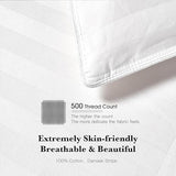 Hotel Grand Luxury White Down Comforter Twin Size, 600 Fill Power All Season Down Duvet Insert Twin, 500 Thread Count 100% Cotton Hotel Bedding Comforters with Stripe Pattern, Made in USA 68x90 Inch Hotel Grand