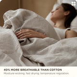 Bedsure 100% Linen Duvet Cover King Size, Washed 170 GMS European Flax-Linen, Soft 3pcs Bedding Set with Button Closure for Farmhouse, Natural Texture, Breathable for Hot Sleeper, Linen, King Bedsure