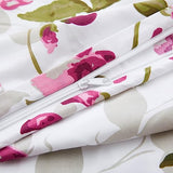 Marina Decoration Ultra Soft Silky Zipper Rich Printed Rayon Derived from Bamboo All Season 2 Pieces Duvet Cover Set with 1 Pillowcase, Pink Light Floral Pattern Twin/Single Size Marina Decoration