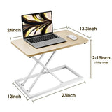 Omhuzsyo standing desk converter Stand up office desk riser on the desktop is suitable for use in laptops and single monitor work consoles, home offices, and can be adjusted in height(Log Color) Omhuzsyo