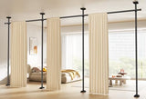 SUNALLY Room Divider Curtain Rod, No Drilling Wall Divider for Room Separation, 4-10ft(H) 28-171inch(W) Adjustable Heavy Duty Partition Space Separator Freestanding Tension Curtain Stand, Black SUNALLY