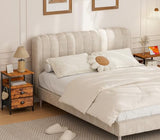 Furologee Rustic Brown Nightstands Set with 2 Fabric Drawers and Hooks Furologee