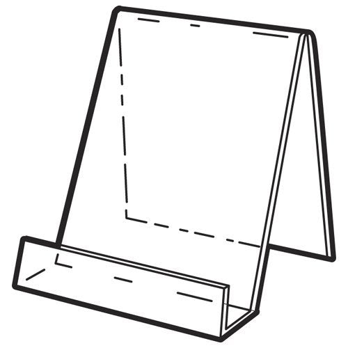 Dazzling Displays Book Easel 8.5 by 11 Slant Back with Lip Paper Stand, Clear Tablet Holder, Thick Acrylic Stand Open Ended Portrait Sized Literature Display for Home, Office, Business, School (1) Dazzling Displays